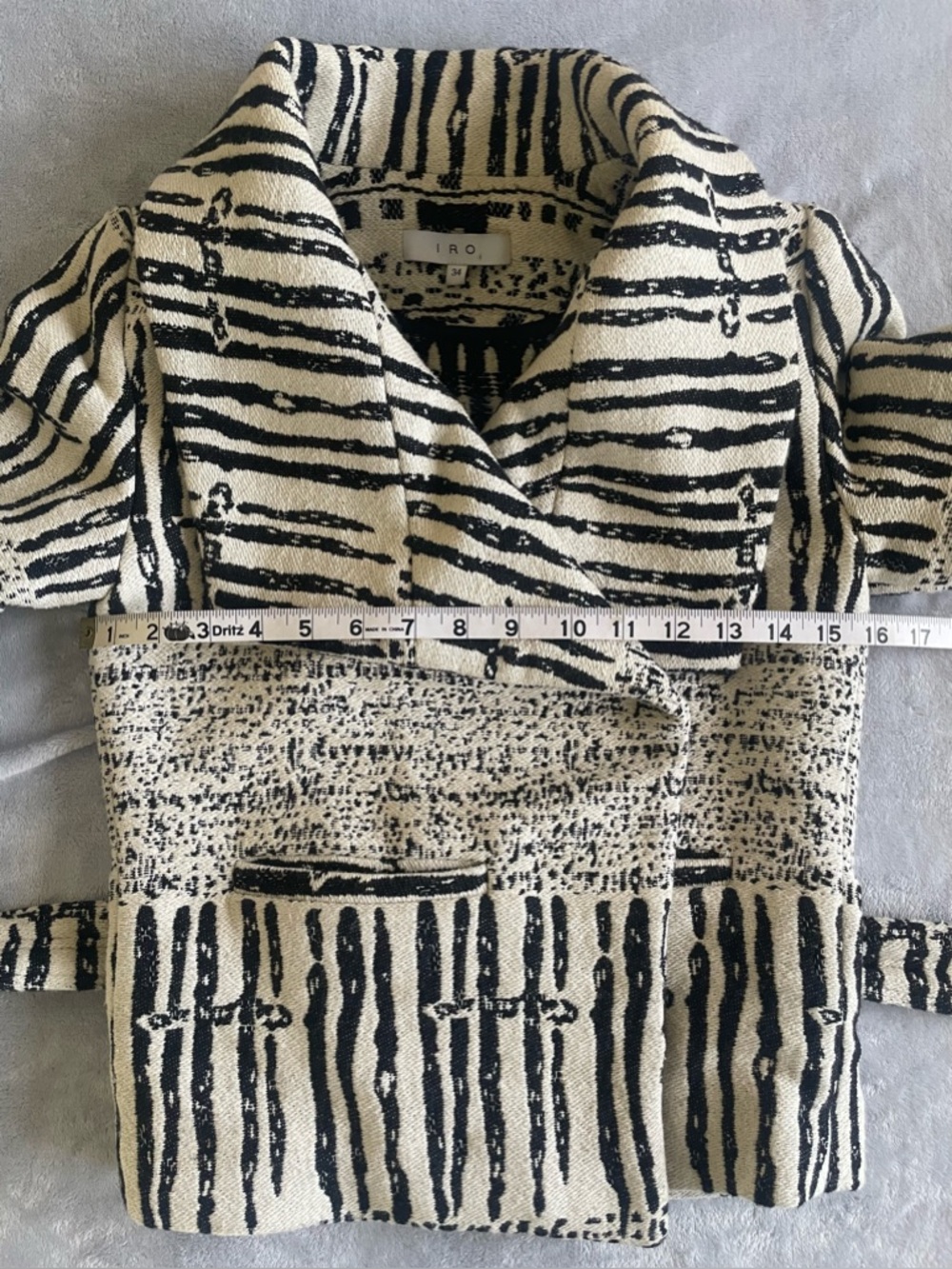 IRO Paris Aska Wrap Jacket Belted Textured Knit EU 34 - Picture 4 of 11